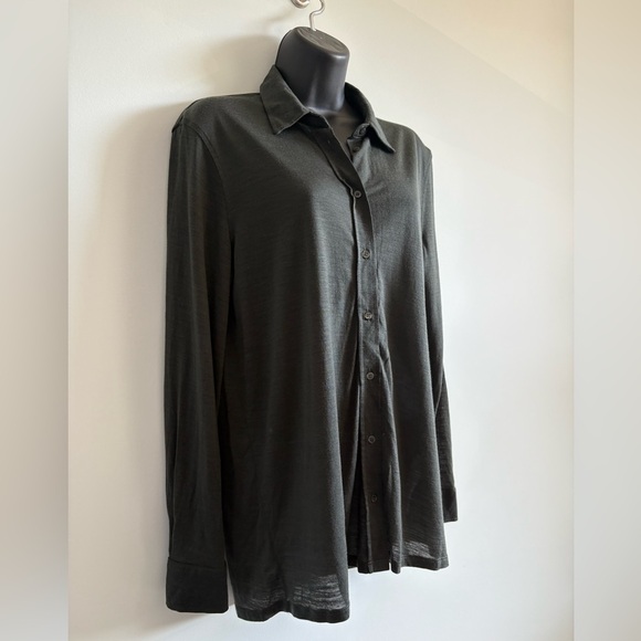 Massimo Dutti Dark Khaki Green Top | Size Medium - Picture 2 of 9